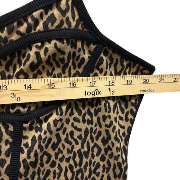 Anthropologie Womens Blue Tassel Leopard Print Corset Cami XL Neutral Pattern - Picture 6 of 8